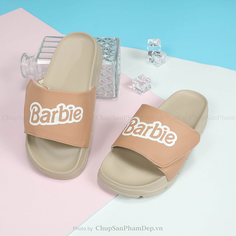 Dép Quai Dán Xé Chữ Barbie Màu Hiện Đại