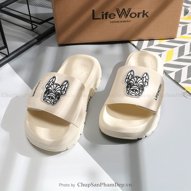 Dép Quai Dán Xé Logo LifeWork 3D Tiện Lợi