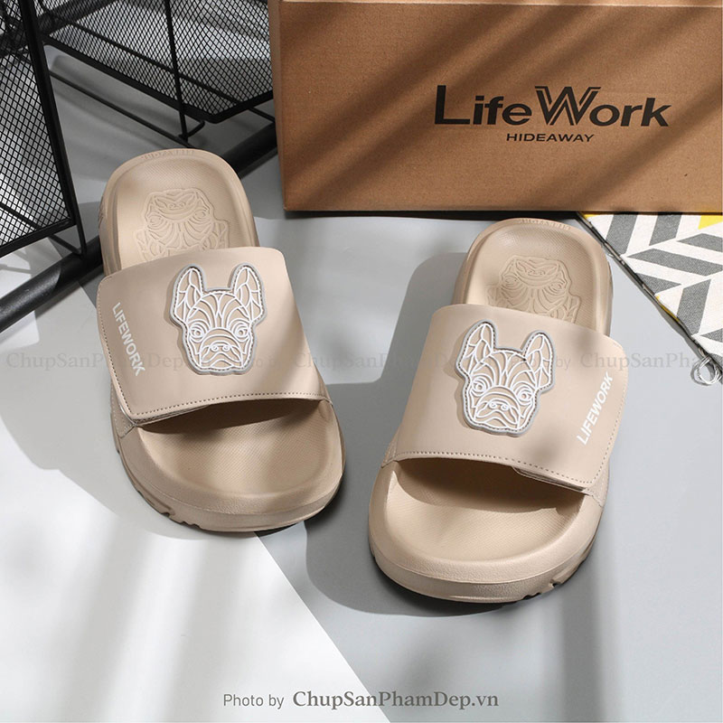 Dép Quai Dán Xé Logo LifeWork 3D Tiện Lợi