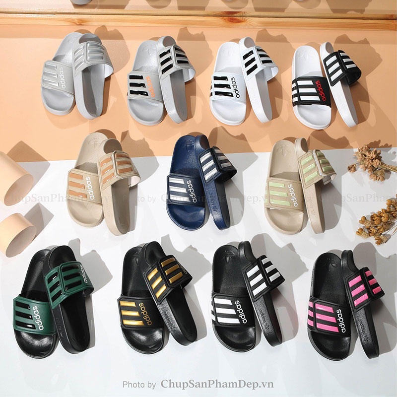 Dép Quai Dán Xé Logo Adidas Quai Màu Nổi Bật