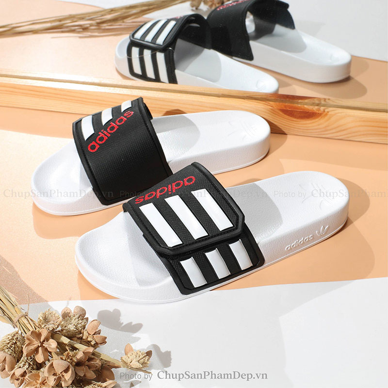 Dép Quai Dán Xé Logo Adidas Quai Màu Nổi Bật