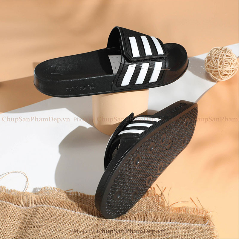 Dép Quai Dán Xé Adidas Sọc Màu Bắt Mắt