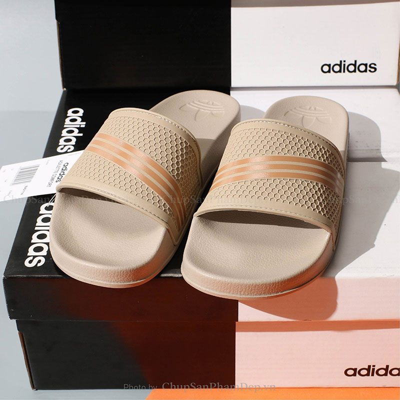 Dép Quai Ngang Adidas 3 Sọc Nhỏ Phối Màu