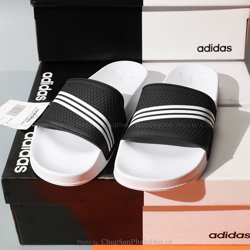 Dép Quai Ngang Adidas 3 Sọc Nhỏ Phối Màu