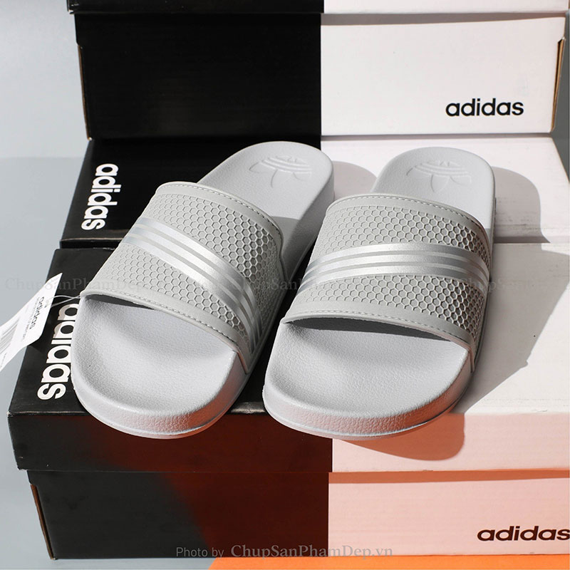 Dép Quai Ngang Adidas 3 Sọc Nhỏ Phối Màu