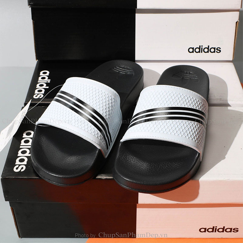 Dép Quai Ngang Adidas 3 Sọc Nhỏ Phối Màu