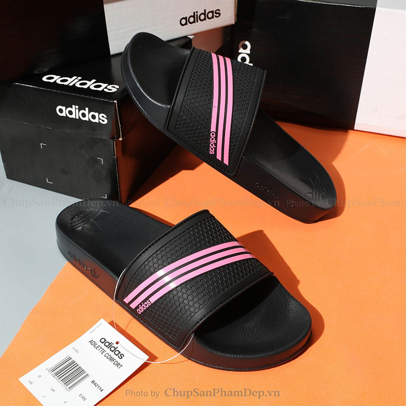 Dép Quai Ngang Adidas 3 Sọc Nhỏ Phối Màu