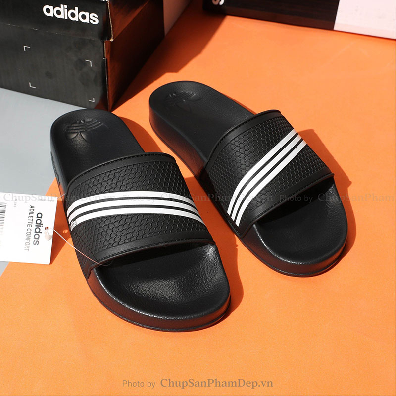 Dép Quai Ngang Adidas 3 Sọc Nhỏ Phối Màu