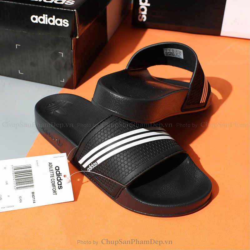 Dép Quai Ngang Adidas 3 Sọc Nhỏ Phối Màu