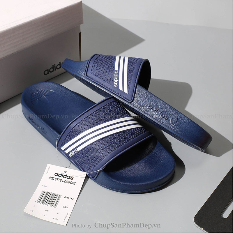 Dép Quai Ngang Adidas 3 Sọc Nhỏ Phối Màu