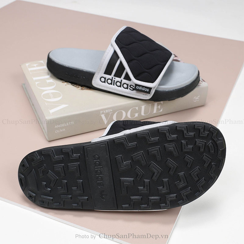 Dép Quai Ngang Dán Xé Adidas Hoa Văn 3D Chất Lượng Cao