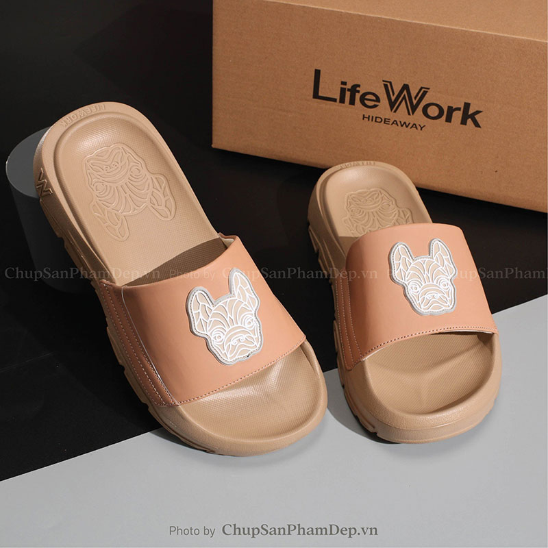 Dép Quai Ngang Logo LifeWork Basic Hiện Đại