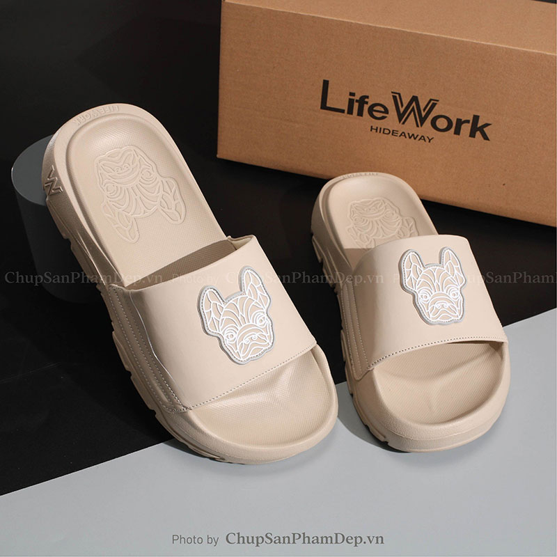 Dép Quai Ngang Logo LifeWork Basic Hiện Đại