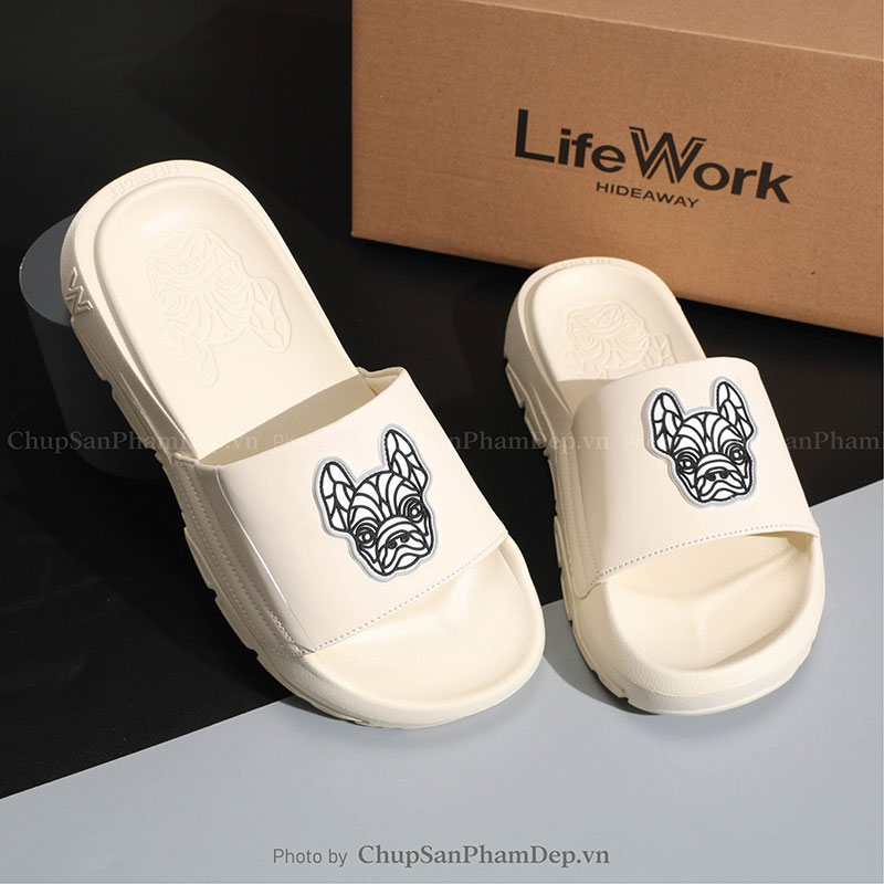 Dép Quai Ngang Logo LifeWork Basic Hiện Đại