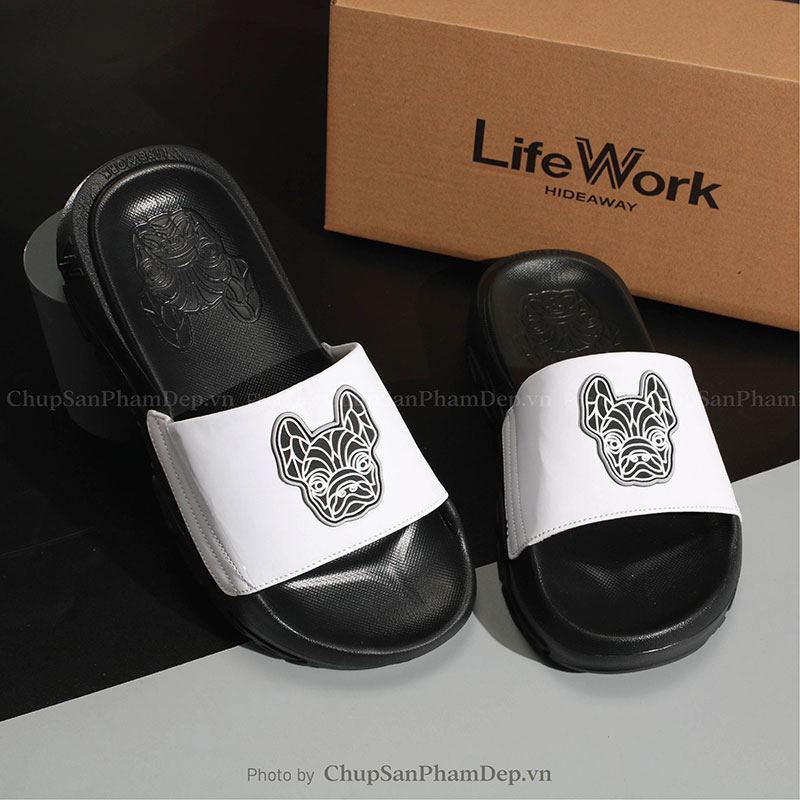 Dép Quai Ngang Logo LifeWork Basic Hiện Đại