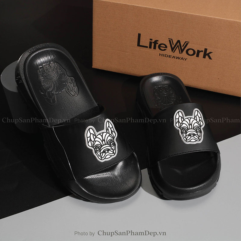 Dép Quai Ngang Logo LifeWork Basic Hiện Đại