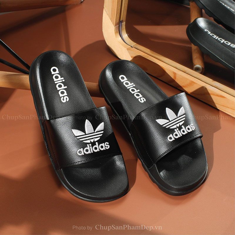 Dép Quai Úp Logo Adidas Thêu Sắc Nét