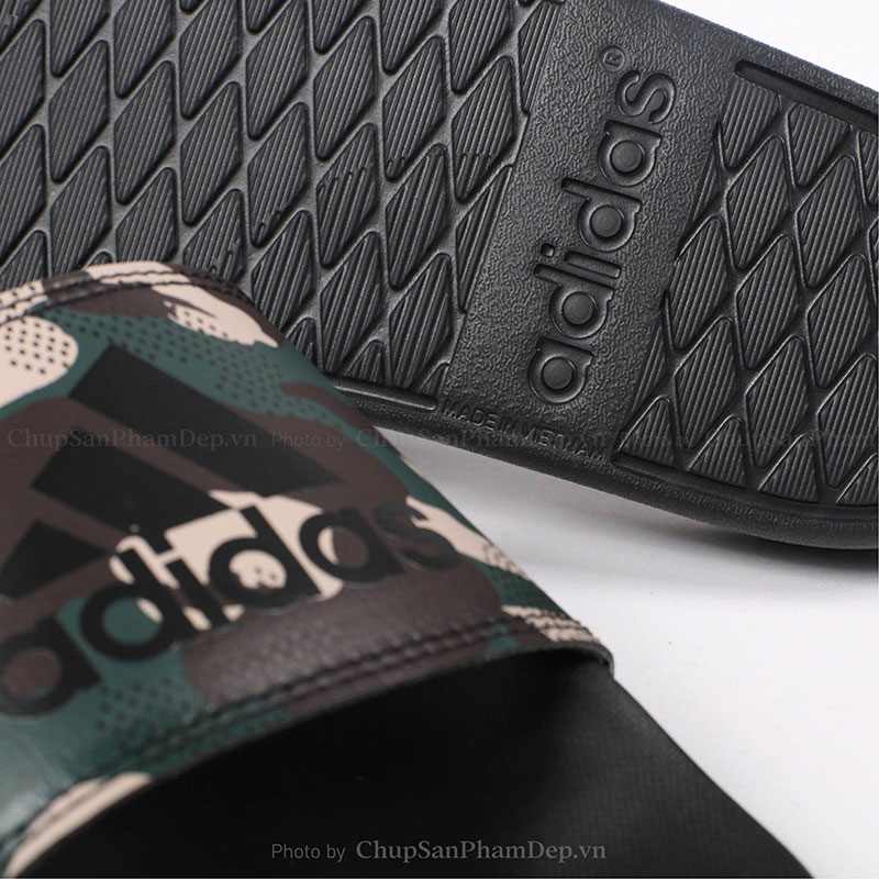 Dép Plus Quai Úp Adidas Camo Đen Thanh Lịch