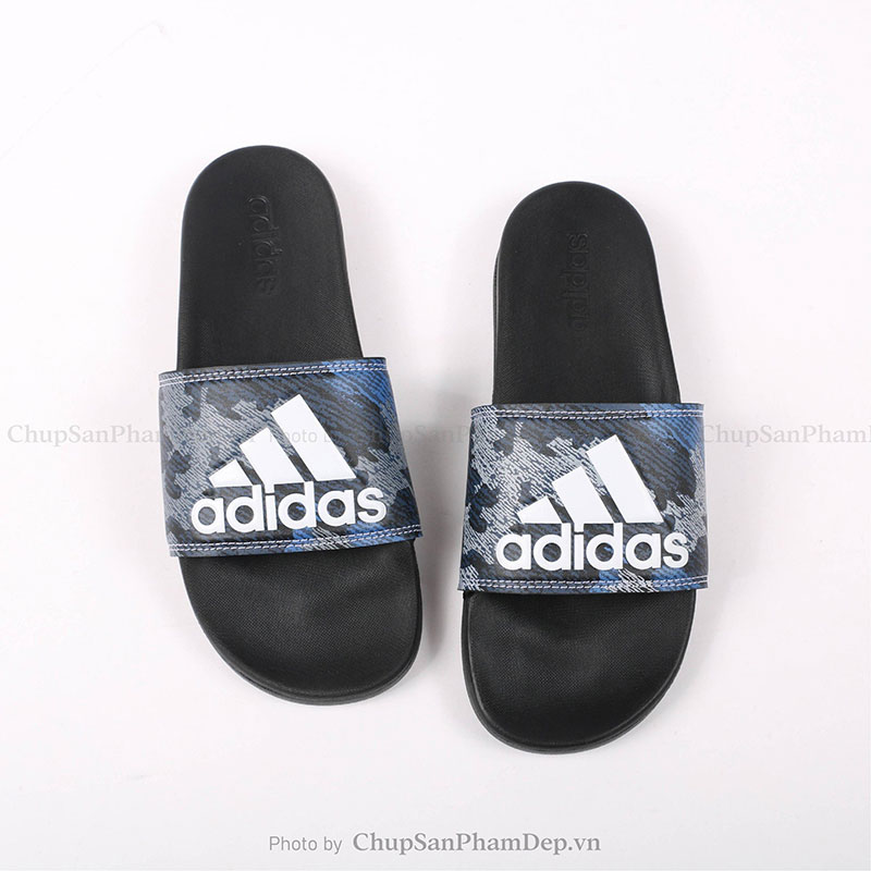 Dép Plus Quai Úp Adidas Phối Camo Xanh Trẻ Trung