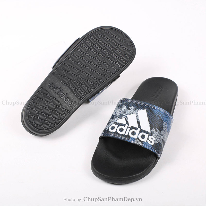 Dép Plus Quai Úp Adidas Phối Camo Xanh Trẻ Trung