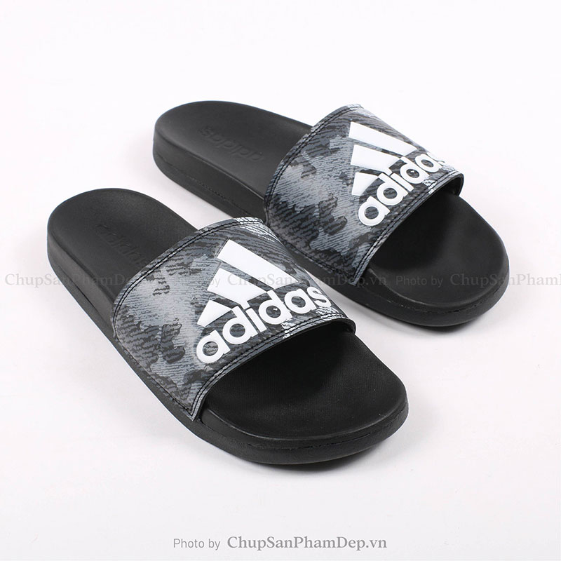 Dép Plus Quai Úp Adidas Trắng Phối Camo Êm Ái