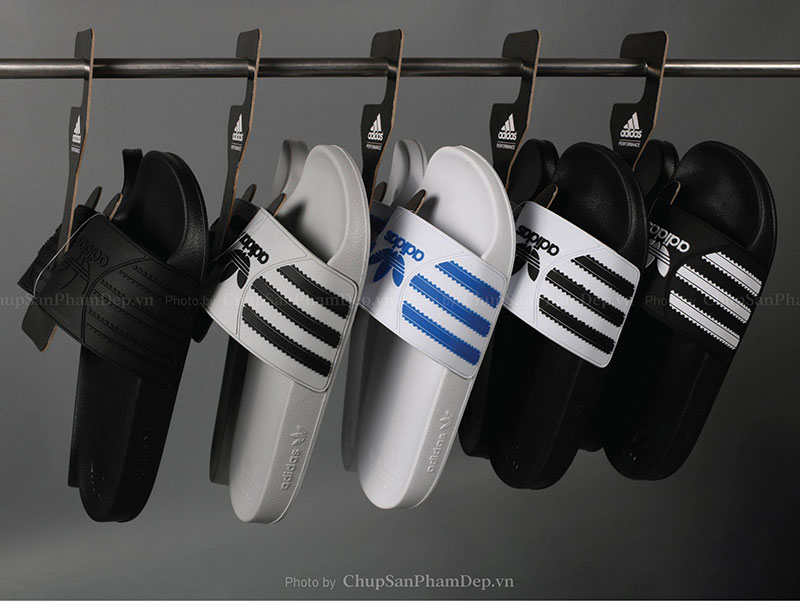 Dép Quai Úp PVC Adidas 3 Lá Sọc Màu Thể Thao