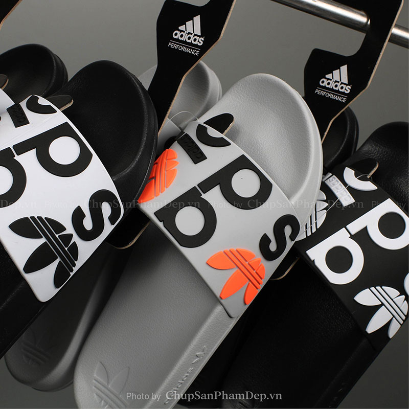 Dép Quai Úp PVC Logo Adidas Màu Bắt Mắt