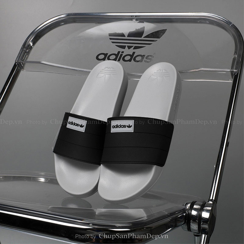 Dép Quai Úp PVC Logo Tem Adidas Đơn Giản