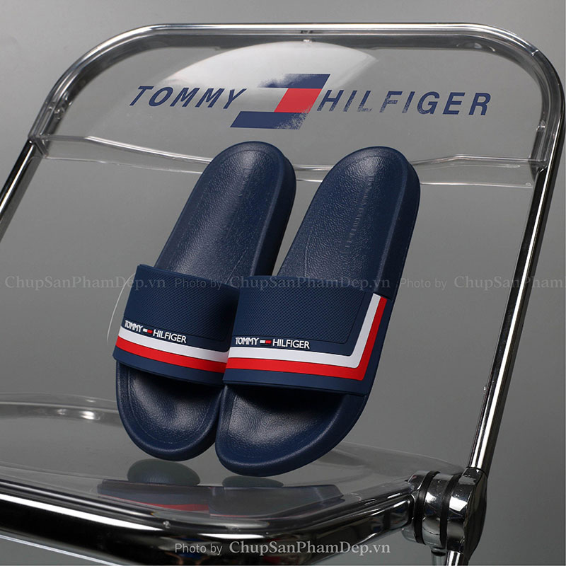 Dép Quai Úp PVC Tommy Viền Trắng Đỏ Tinh Tế