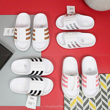 Dép Đúc Quai Ngang Adidas Slides White